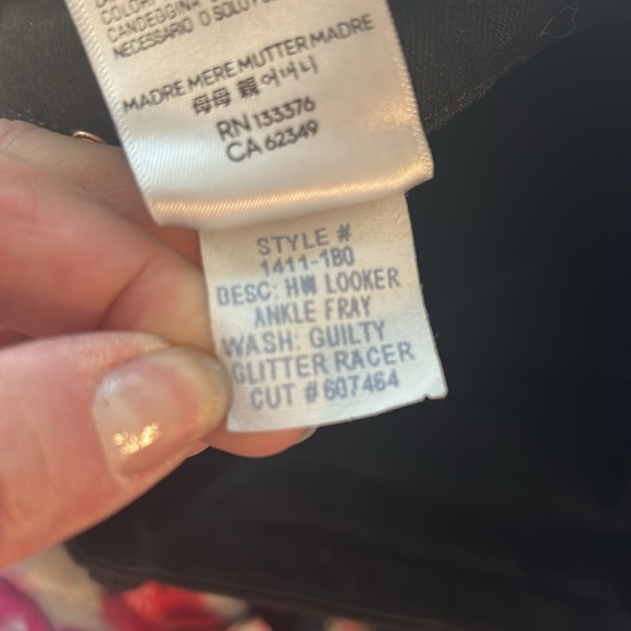 Mother black The Looker high waisted ankle fray jeans in Guilty Glitter Racer - Picture 15 of 16